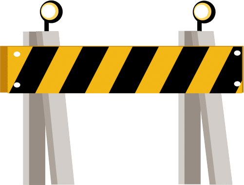 Barrière de sécurité chantier – bande jaune et noire