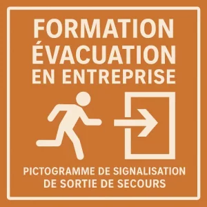 formation évacuation en entreprise – pictogramme de signalisation de sortie de secours
