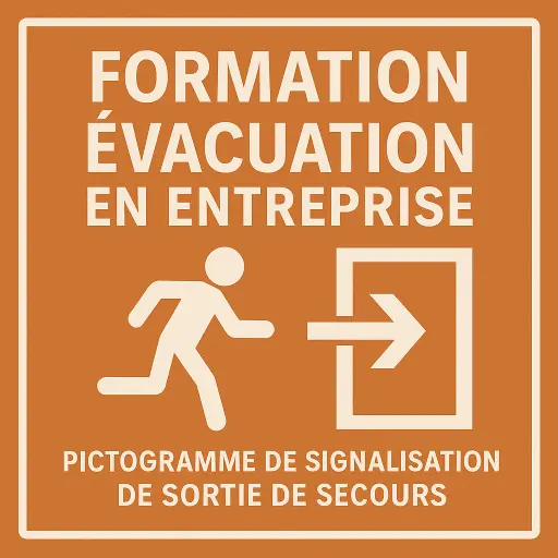 formation évacuation en entreprise – pictogramme de signalisation de sortie de secours
