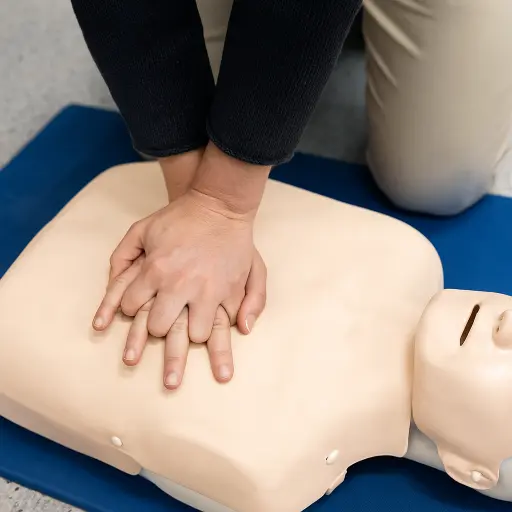 Apprentissage du massage cardiaque sur mannequin lors d’une formation Sauveteur Secouriste du Travail