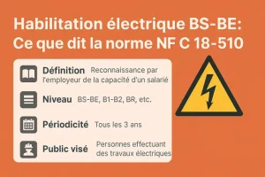 Illustration des niveaux d’habilitation électrique BS-BE selon la norme NF C 18-510