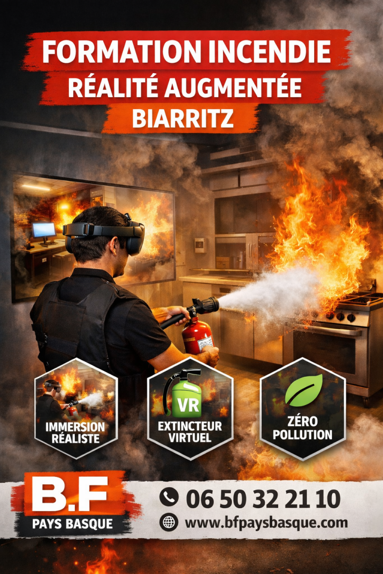 Formation incendie en réalité augmentée à Biarritz avec extincteur virtuel – B.F Pays Basque
