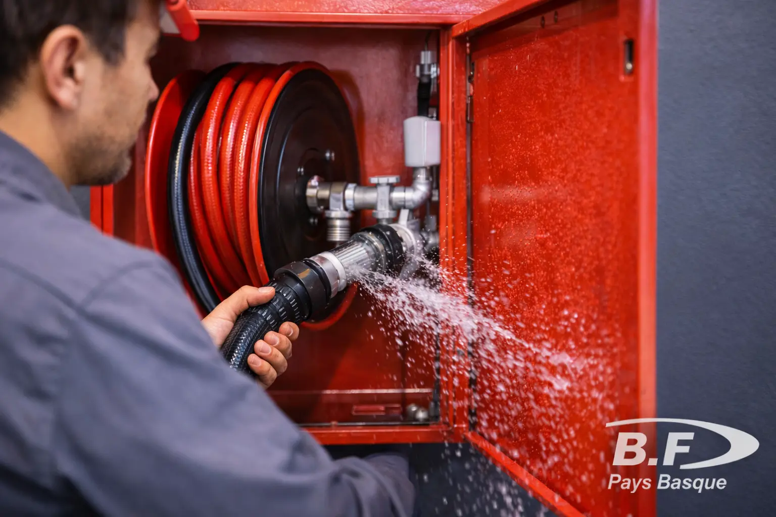 Essai et contrôle d’un RIA (robinet d’incendie armé) sur site