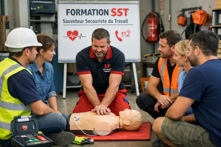 formation SST Tarnos exercice massage cardiaque entreprise secourisme travail DAE