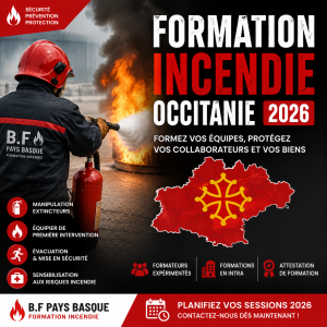 Formation incendie Occitanie 2026 – B.F Pays Basque, formation manipulation extincteurs et équipier de première intervention