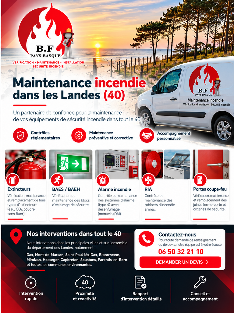 Présentation B.F PAYS BASQUE MAINTENANCE INCENDIE dans les Landes
