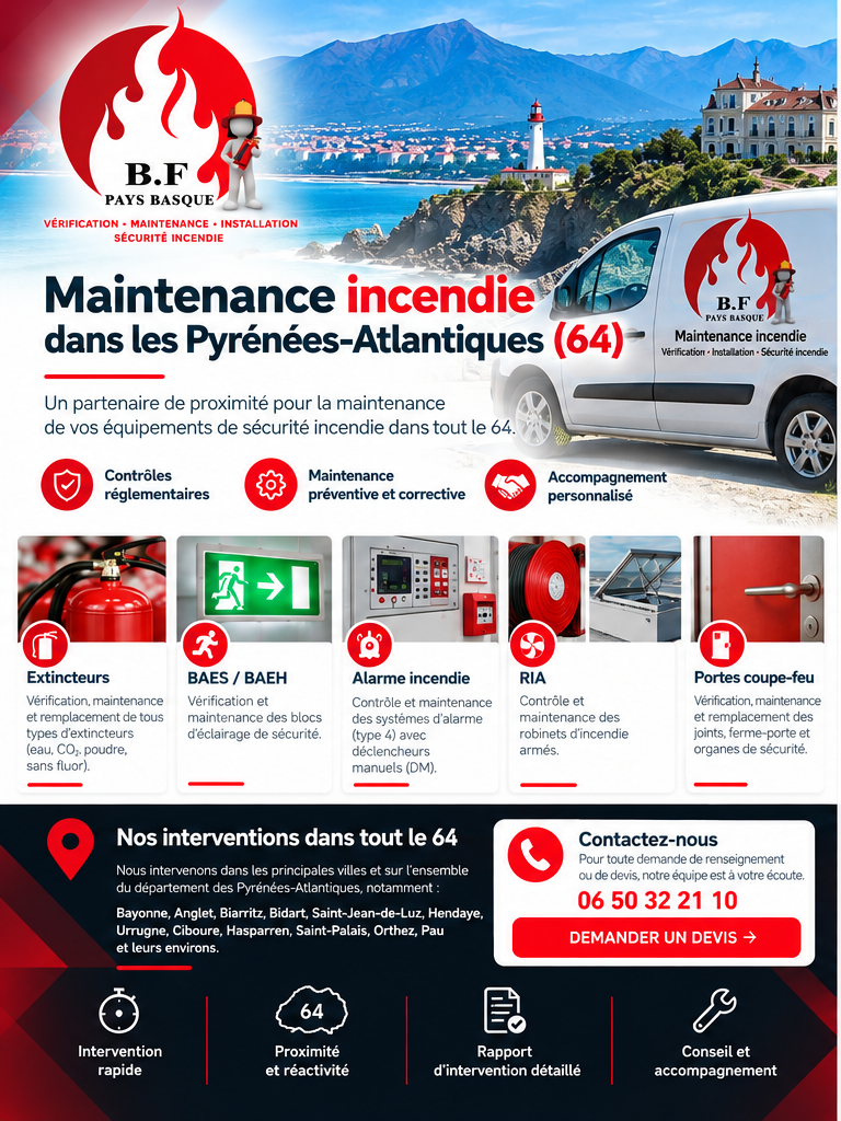 Présentation B.F PAYS BASQUE MAINTENANCE INCENDIE dans les Pyrénées-Atlantiques